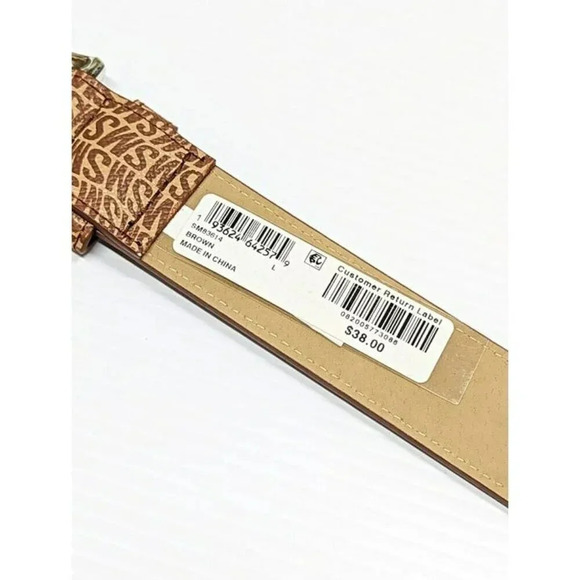 Steve Madden Women's Fish-Eye-Logo Belt with Silver Buckle Size L (MSRP $38) - Picture 5 of 5